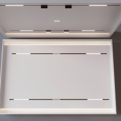 无主灯天花吊顶 磁吸轨道灯 筒灯射灯