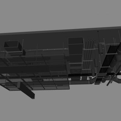工业风管道吊顶 空调管道天花吊顶 铁网消防管道吊顶