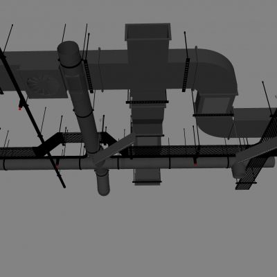 工业风管道吊顶 天花管道消防管道 空调通风管道裸顶