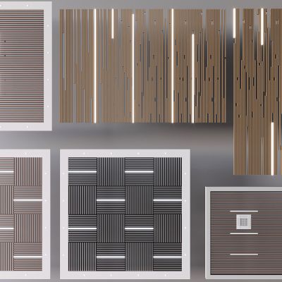 铝方通天花吊顶 方形木格栅吊顶 中央空调长条灯