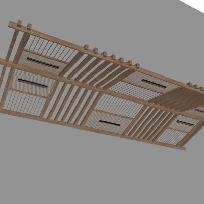 中式木梁木柱吊顶 人字坡结构框架顶 榫卯结构实木屋顶