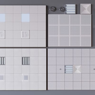 铝扣板吊顶矿棉板 中央空调出风口 格栅灯 