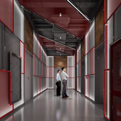 现代工业风电梯间