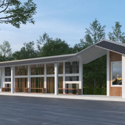 新中式公交车站