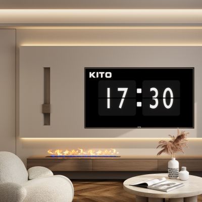 意式 奶油风 斯卡帕叠级 内嵌 火焰壁炉 别墅客厅 电视墙