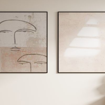 侘寂奶油风装饰画 挂画