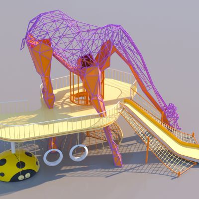 现代动物滑梯 动物儿童游乐器材 卡通游乐器材