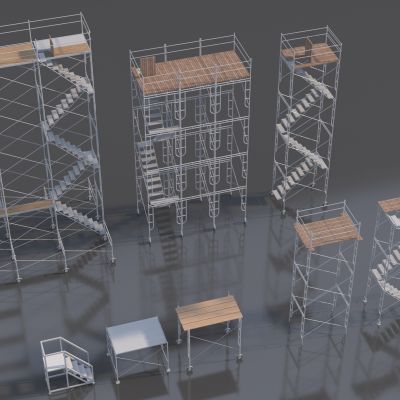 现代工地脚手架 