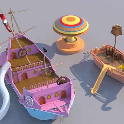 现代海盗船游乐器材 卡通船海洋主题器材