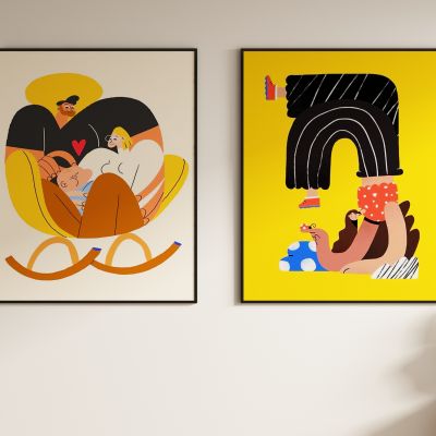 奶油风抽象装饰画 挂画