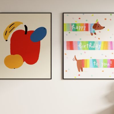 奶油风抽象装饰画 挂画