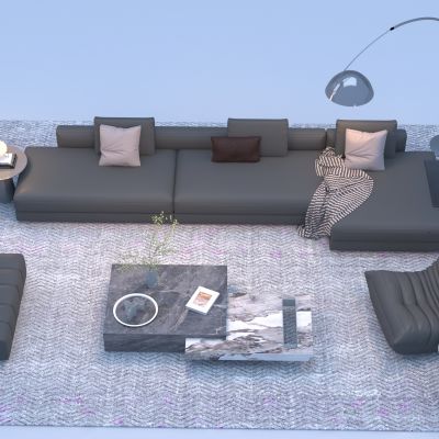 现代沙发茶几组合