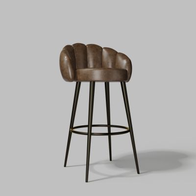 现代皮革金属吧凳吧台椅子