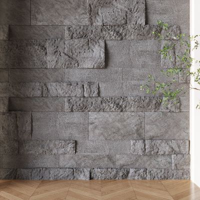 pu石材背景墙 毛石岩石背景墙 灯带