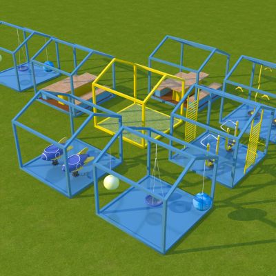 现代秋千 模块化景观运动设备