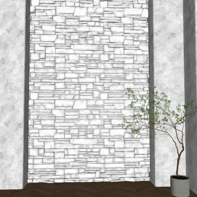 pu石材背景墙 毛石岩石背景墙 灯带