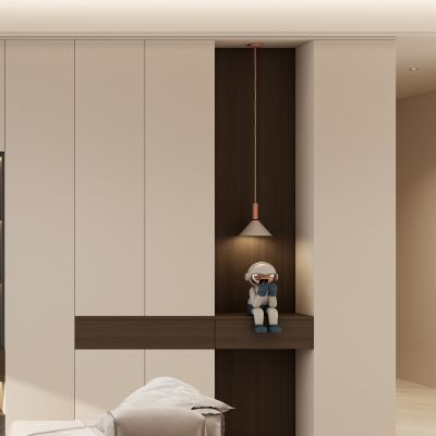 意式 轻奢风 内嵌 长虹玻璃 吊灯 别墅客厅 电视玄关一体柜