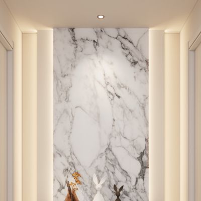 奶油 简约风 斯卡帕叠级 弧形造型 爱马仕橙 走廊端景 玄关