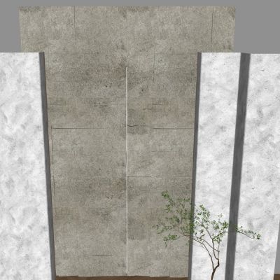 pu石材背景墙 毛石岩石背景墙 灯带