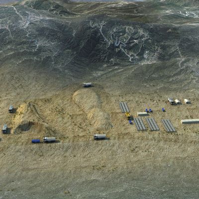 现代山地施工动画