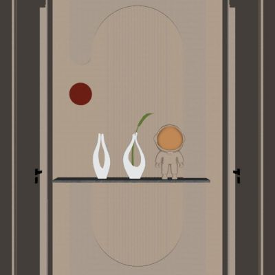 奶油 简约风 斯卡帕叠级 弧形造型 爱马仕橙 走廊端景 玄关