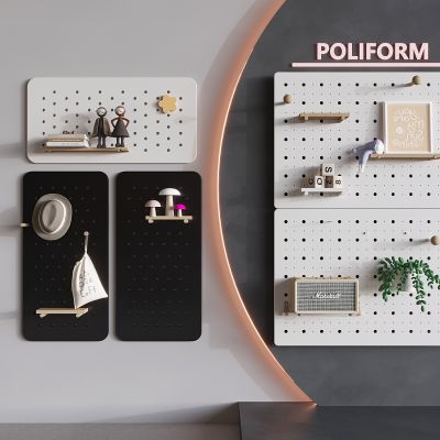 实木洞洞板挂件 立体墙饰板置物架 挂衣钩帽子照片墙