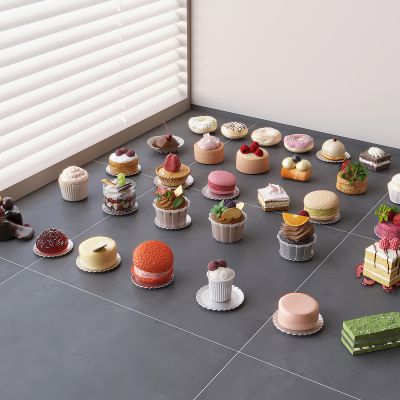 甜点蛋糕甜甜圈 草莓抹茶巧克力 奶油面包蛋糕食物