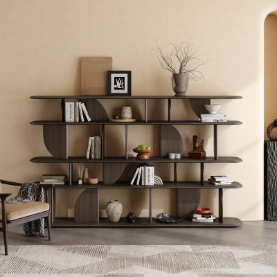 侘寂复古置物架 侘寂复古书架 侘寂风装饰架