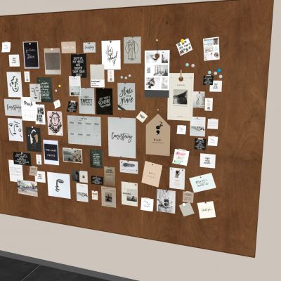 中古风实木照片墙 墙饰挂件方形 照片便签墙便利贴