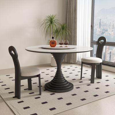 现代法式圆形餐桌椅