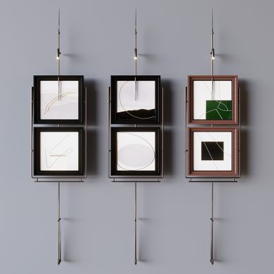 吊杆灯光装饰画 壁灯抽象墙饰挂画