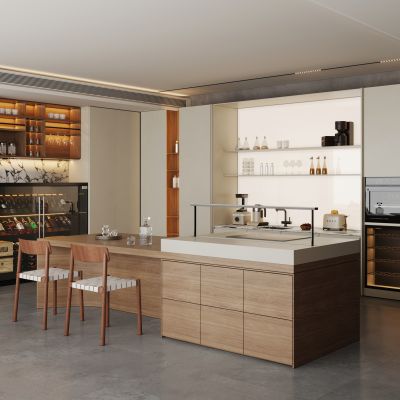 现代简约开放式厨房 餐厅厨房 半开放式厨房 吧台厨房 岛台厨房 