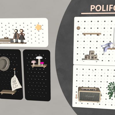 实木洞洞板挂件 立体墙饰板置物架 挂衣钩帽子照片墙