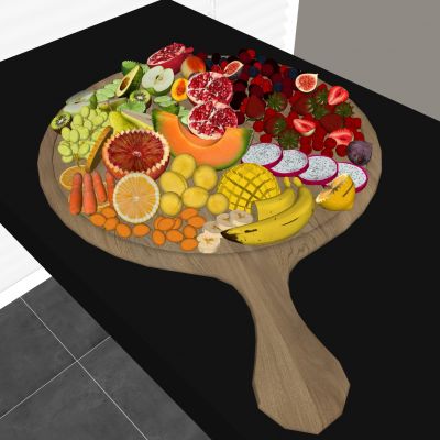 水果蔬菜水果托盘 芒果牛油果草莓 石榴猕猴桃金桔