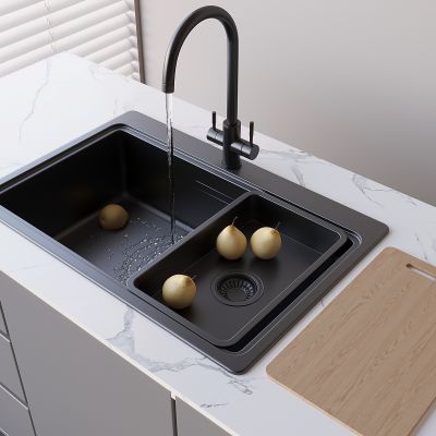 水槽洗菜盆切菜板 洗菜池水龙头 厨房水槽单槽台盆