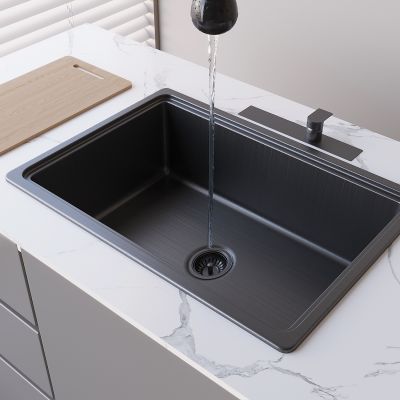 水槽洗菜盆切菜板 洗菜池水龙头 厨房单槽台盆