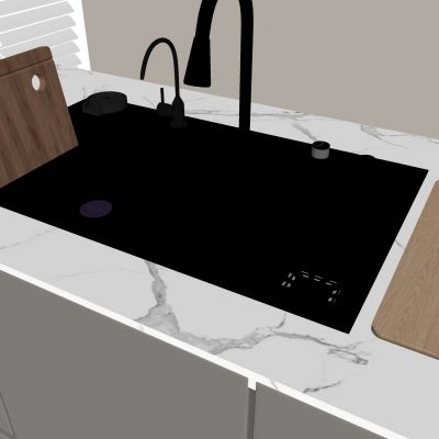 水槽洗菜盆切菜板 洗菜池水龙头 飞雨瀑布水槽台盆