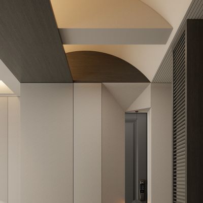 意式 极简风 弧形顶 几何造型 入户端景 玄关