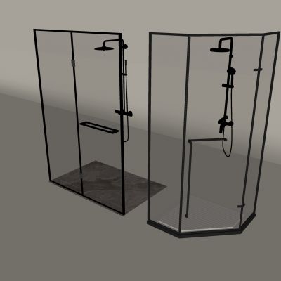 玻璃淋浴间淋浴房 淋浴花洒 弧形淋浴间