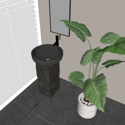 北欧立柱洗手盆 落地陶瓷洗手池 圆形台盆洗脸盆