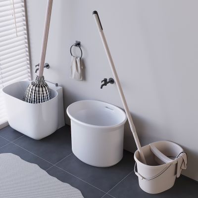 拖把池拖布墩布池 置物环毛巾水龙头