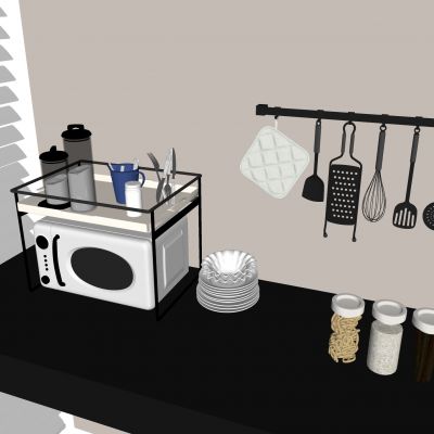 玻璃密封防潮瓶罐 微波炉烤箱厨房用品 墙挂挂钩置物架