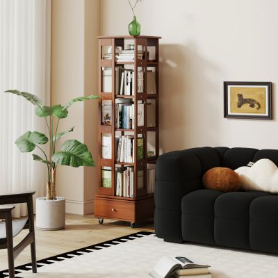 现代中古书架 旋转书架 移动书架 中古风旋转书架