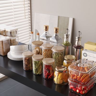 玻璃瓶带盖密封罐 厨房用品调料瓶 玻璃油壶瓶保鲜盒