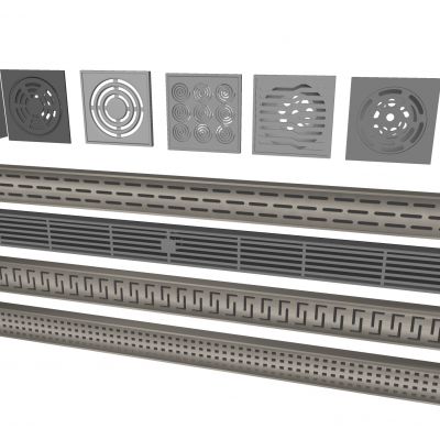 枪灰不锈钢地漏 排水孔排水口 极简长条防臭地漏