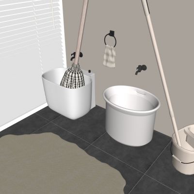 拖把池拖布墩布池 置物环毛巾水龙头