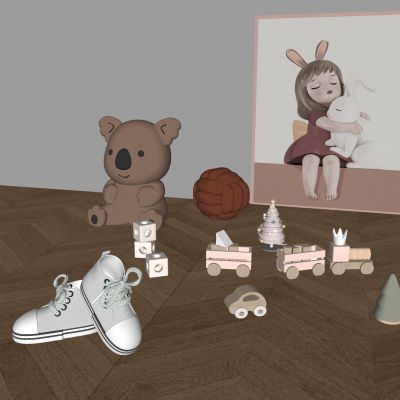 儿童毛绒玩具积木玩偶 挂画发光木屋摆件