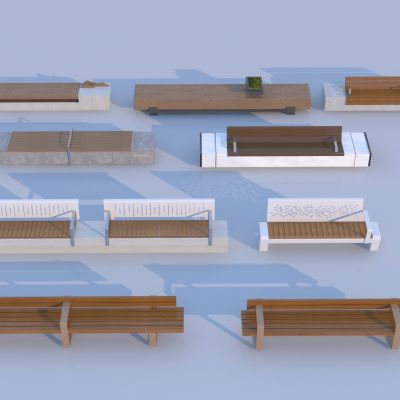 现代户外景观座椅 