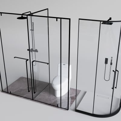 玻璃淋浴间淋浴房 淋浴花洒 弧形淋浴间