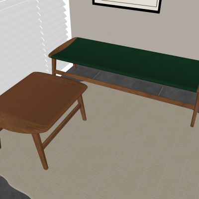 中古风实木长凳子